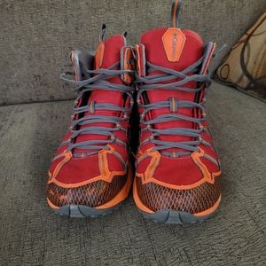 Columbia Sportswear orange hiking boots. Size 13.